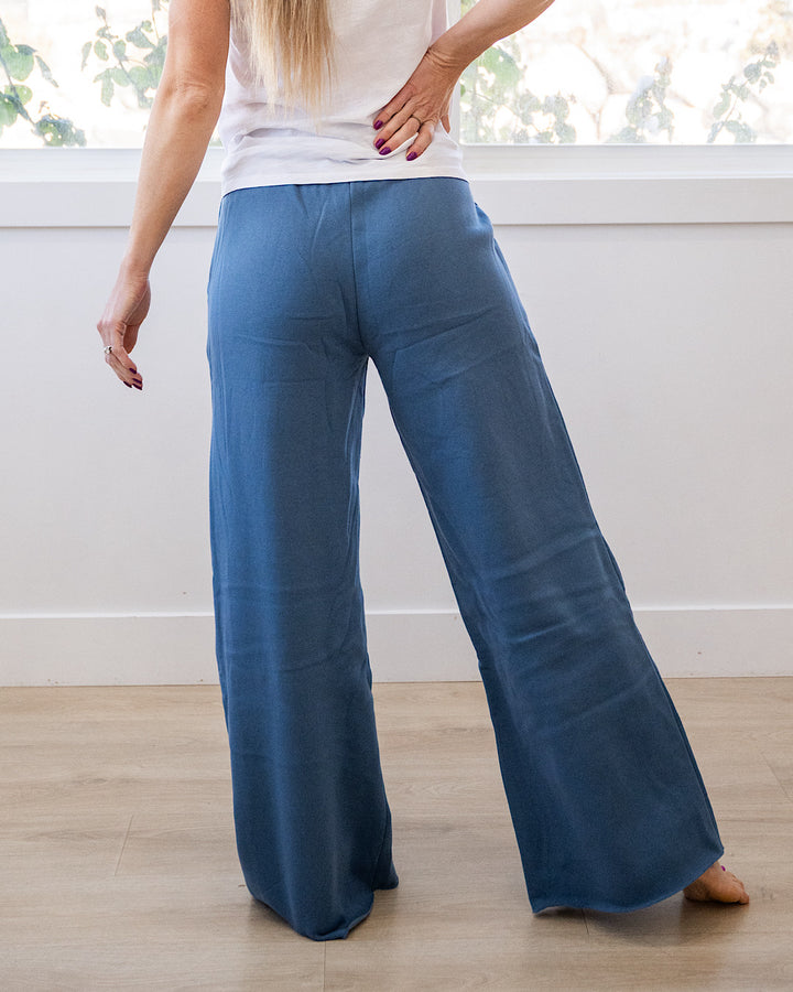NEW! Wide Leg Lounge Pants - Dusty Blue