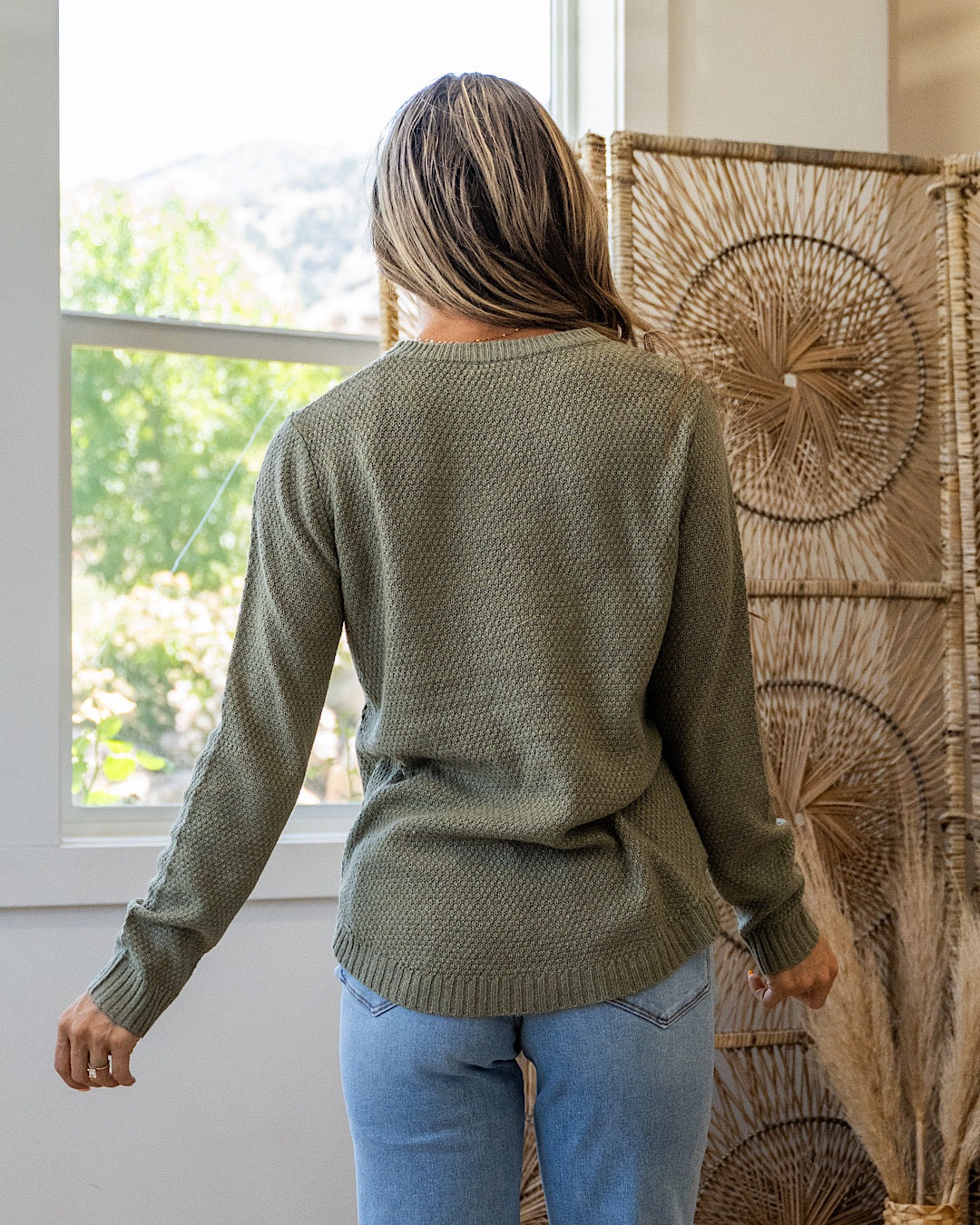 NEW! Kathryn Marled Knit Sweater - Light Olive