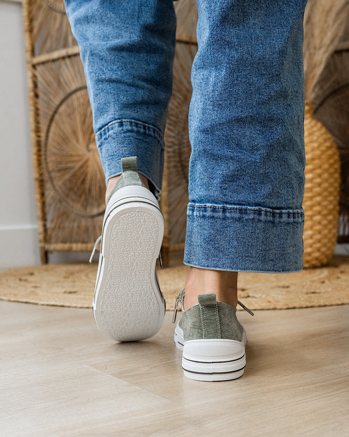 NEW! Very G Aman Velvet Sneakers - Sage Very G