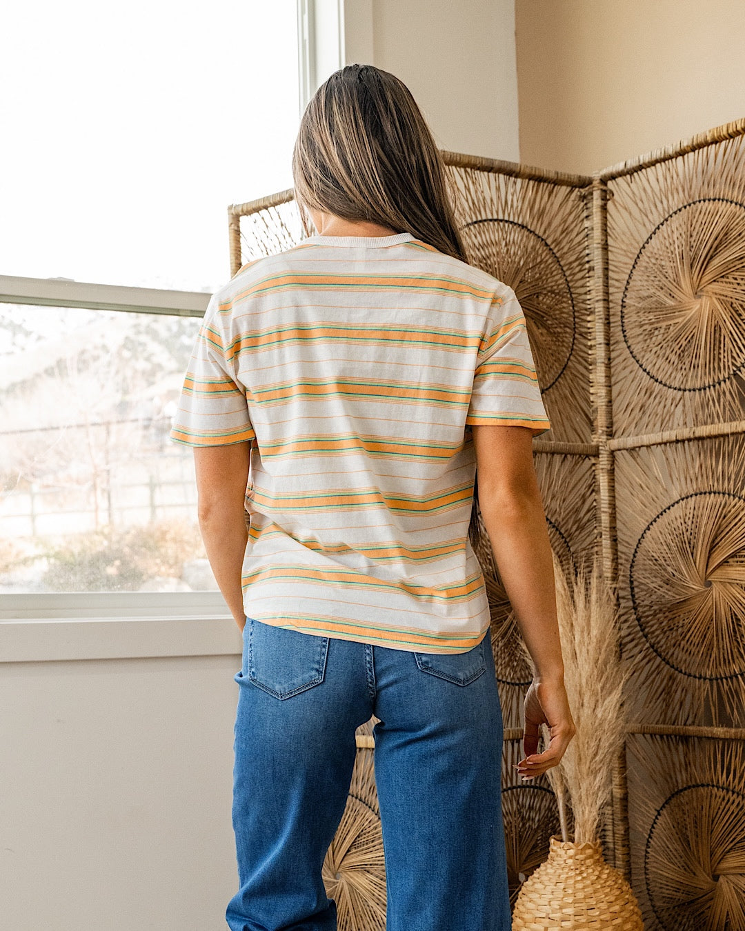 Kelsey Striped Short Sleeve Top - Citrus Wishlist