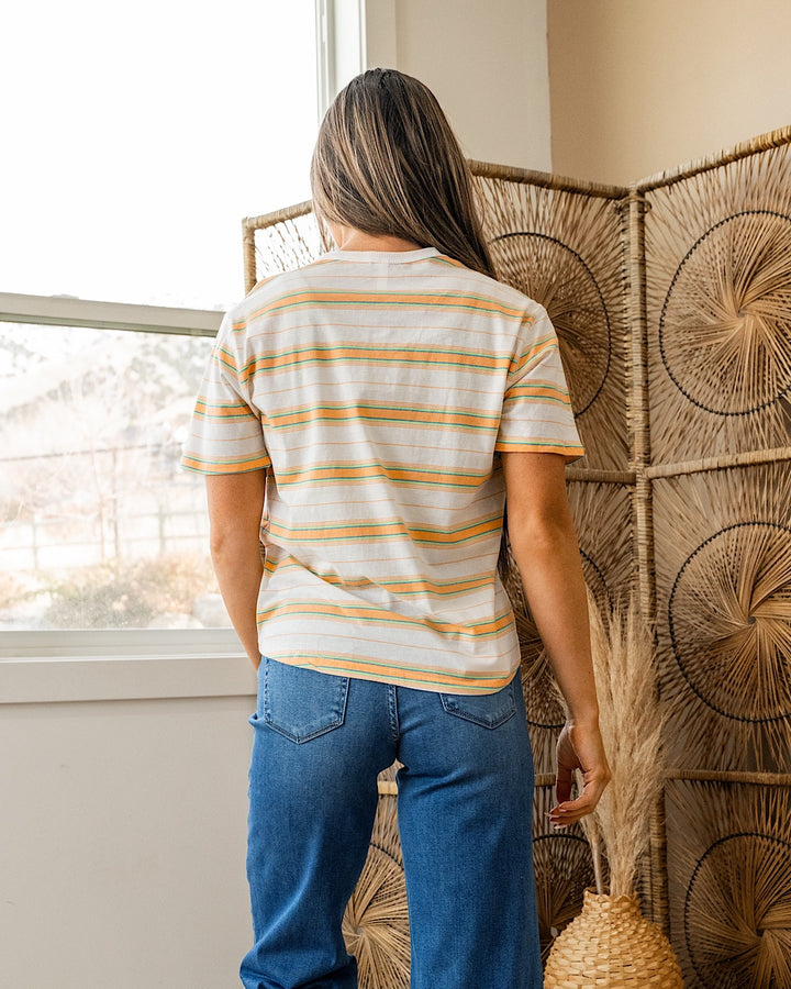 Kelsey Striped Short Sleeve Top - Citrus Wishlist