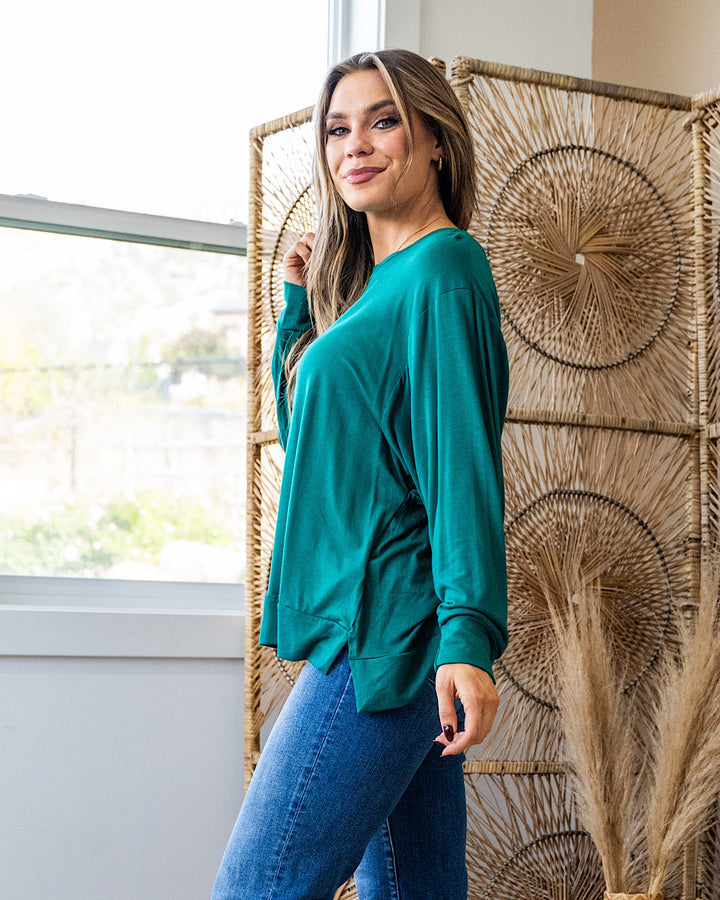 DOORBUSTER! Dolman Sleeve Top - Hunter Green
