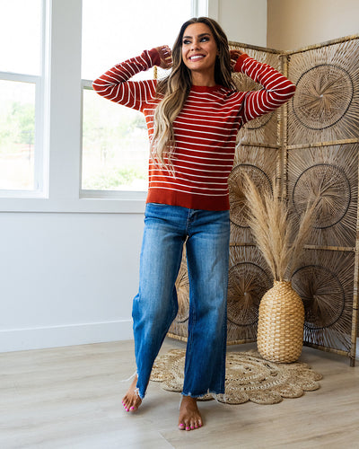 Camila Striped Crewneck Sweater - Picante  Staccato   