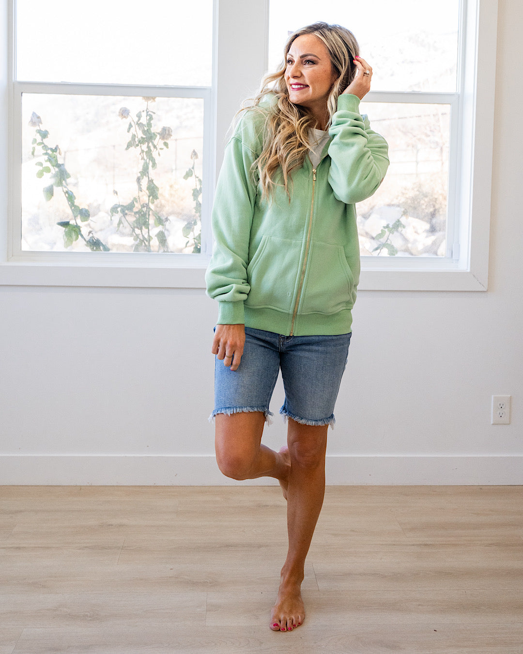 NEW! Ampersand Ave Comfort Zone FullZip Hoodie - Mint Ampersand Ave