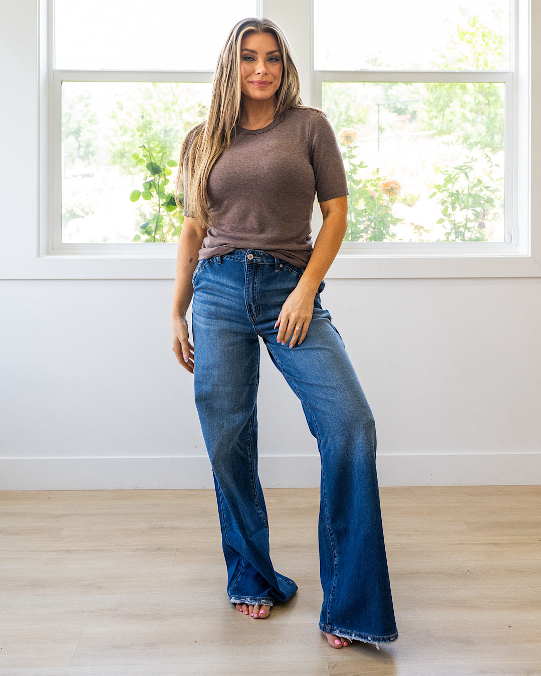 NEW! Lola Half Sleeve Knit Top - Walnut