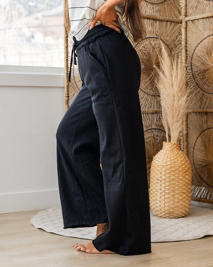 Wide Leg Lounge Pants - Black Zenana