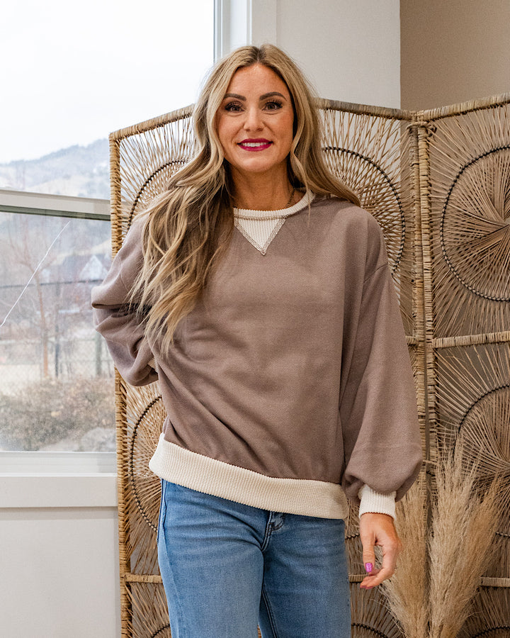 Hannah French Terry Top - Mocha