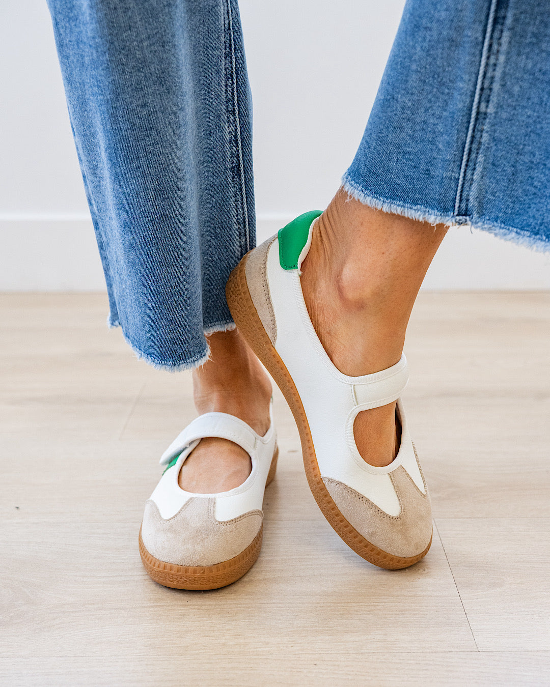 NEW! Corkys Calm Down Mary Jane Sneakers - White & Green Corkys Footwear