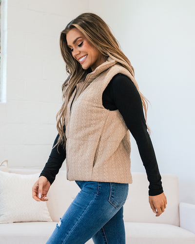 Grace Textured Knit Vest - Taupe FINAL SALE  Staccato   