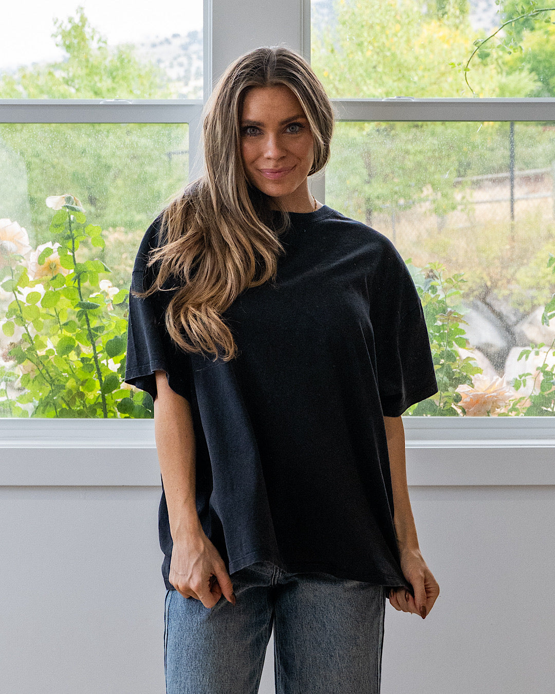 NEW! Oversized Mineral Wash Tee - Black Double Zero