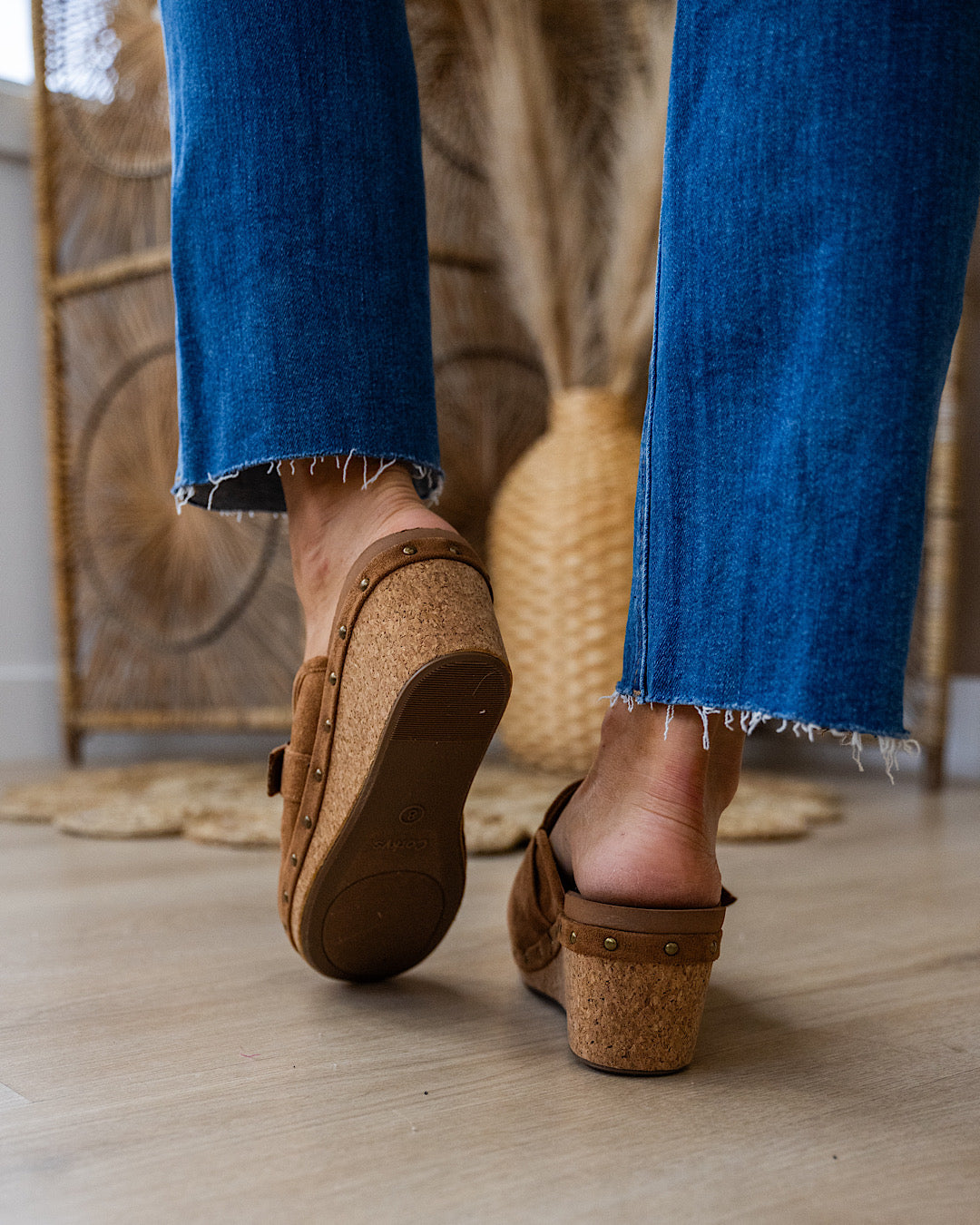 NEW! Corkys Just Precious Faux Suede Wedge Clogs - Tobacco  Corkys Footwear   