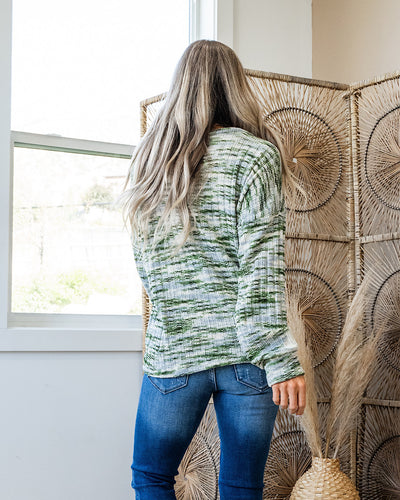 NEW! Elsie Ribbed Knit Sweater - Olive  7th Ray   