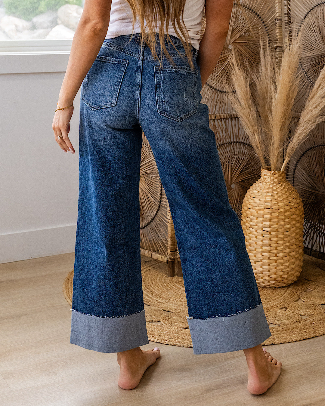 NEW! KanCan Addison Rolled Hem Wide Leg Jeans KanCan