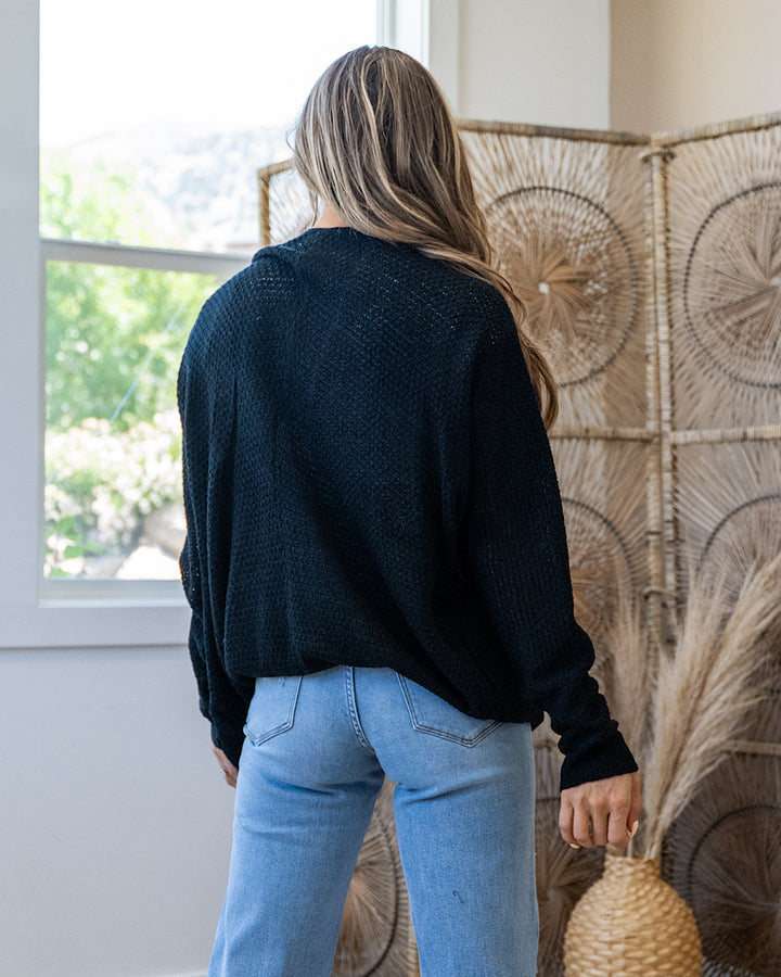NEW! Blindsided Open Front Cardigan - Black Be Cool