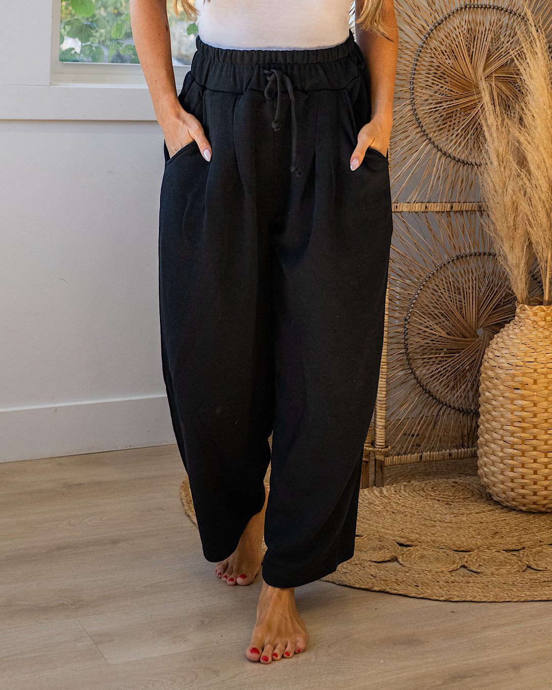 NEW! Mono B Wide Leg Lounge Pants - Black