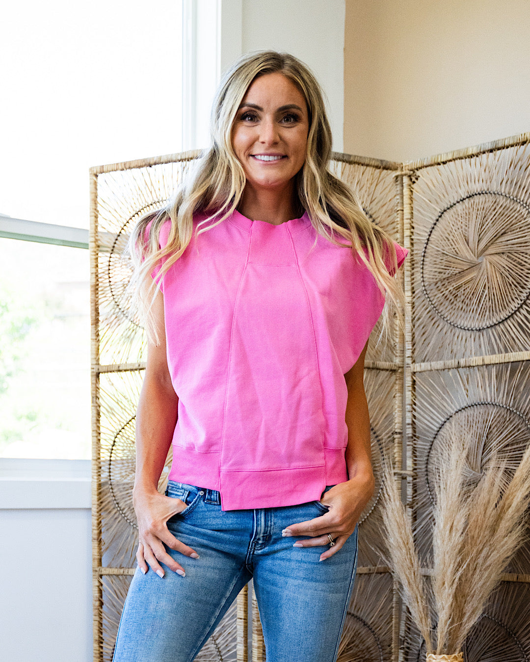 Adelle Short Sleeve Sweatshirt - Pink FINAL SALE  Ces Femme   