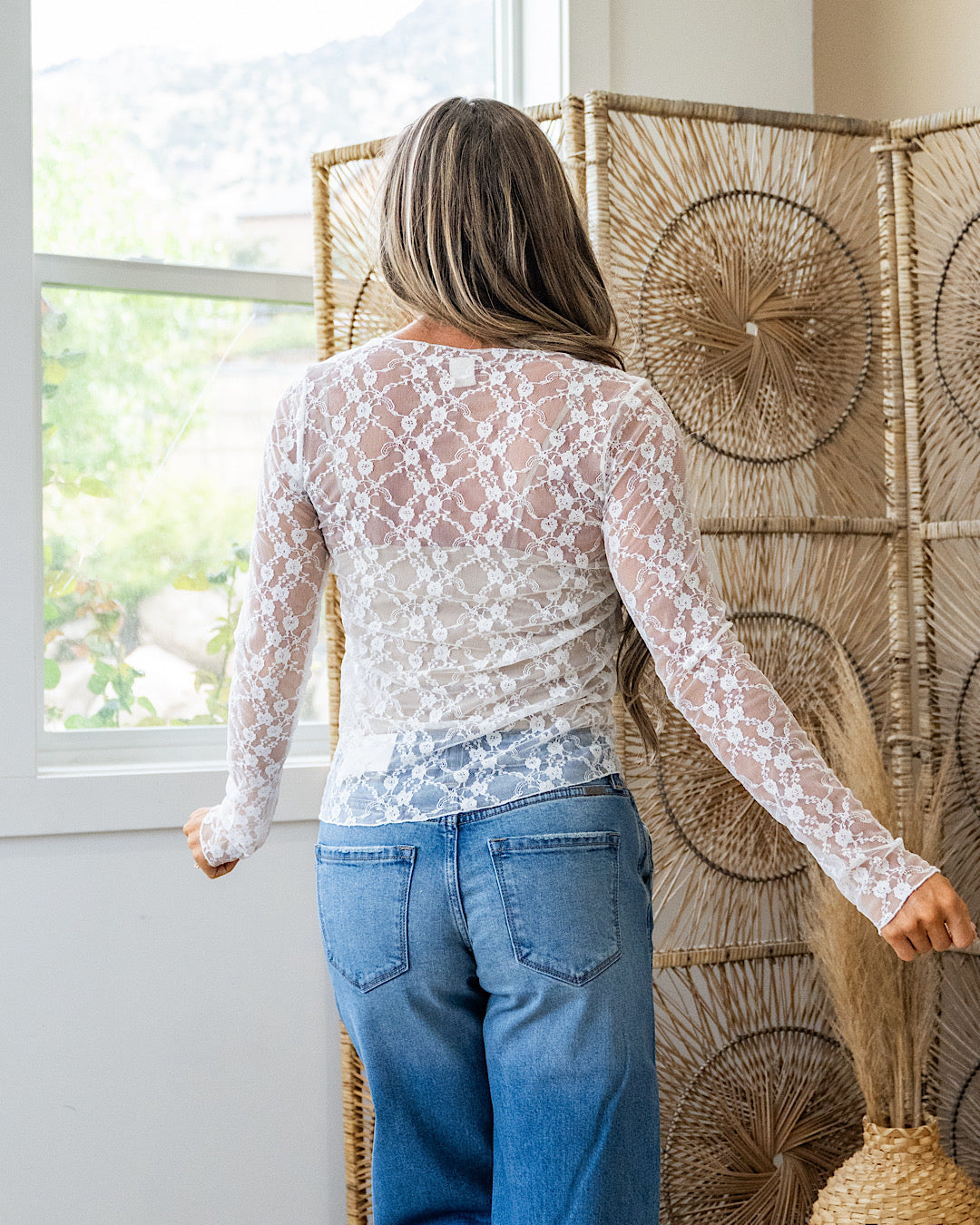 Cloud Nine Long Sleeve Floral Lace Top - Ivory Sew In Love