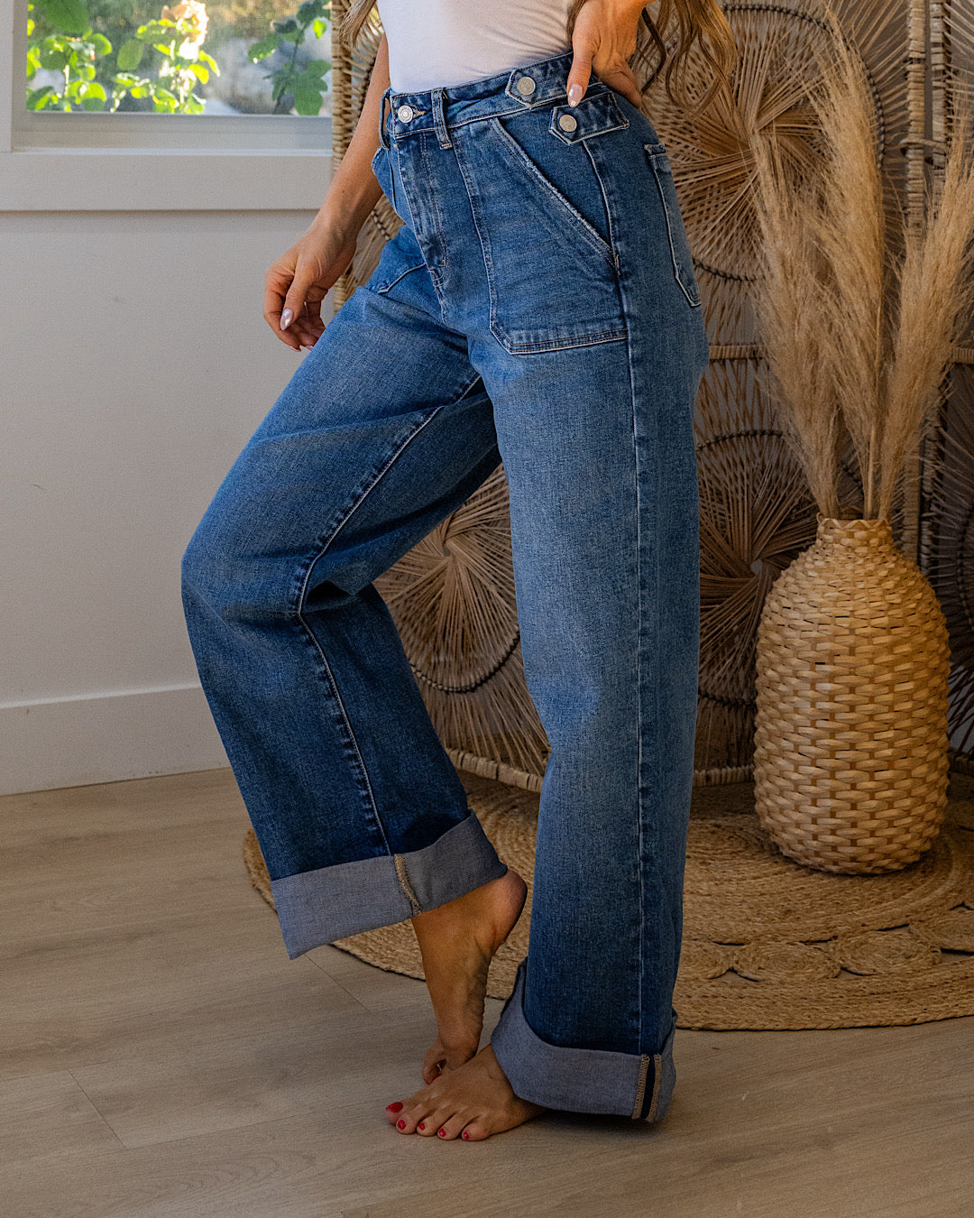 NEW! KanCan Elsie 90's Wide Leg Trouser Jeans KanCan