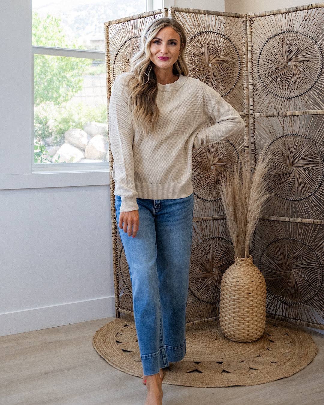 NEW! Leslie Textured Knit Sweater - Natural