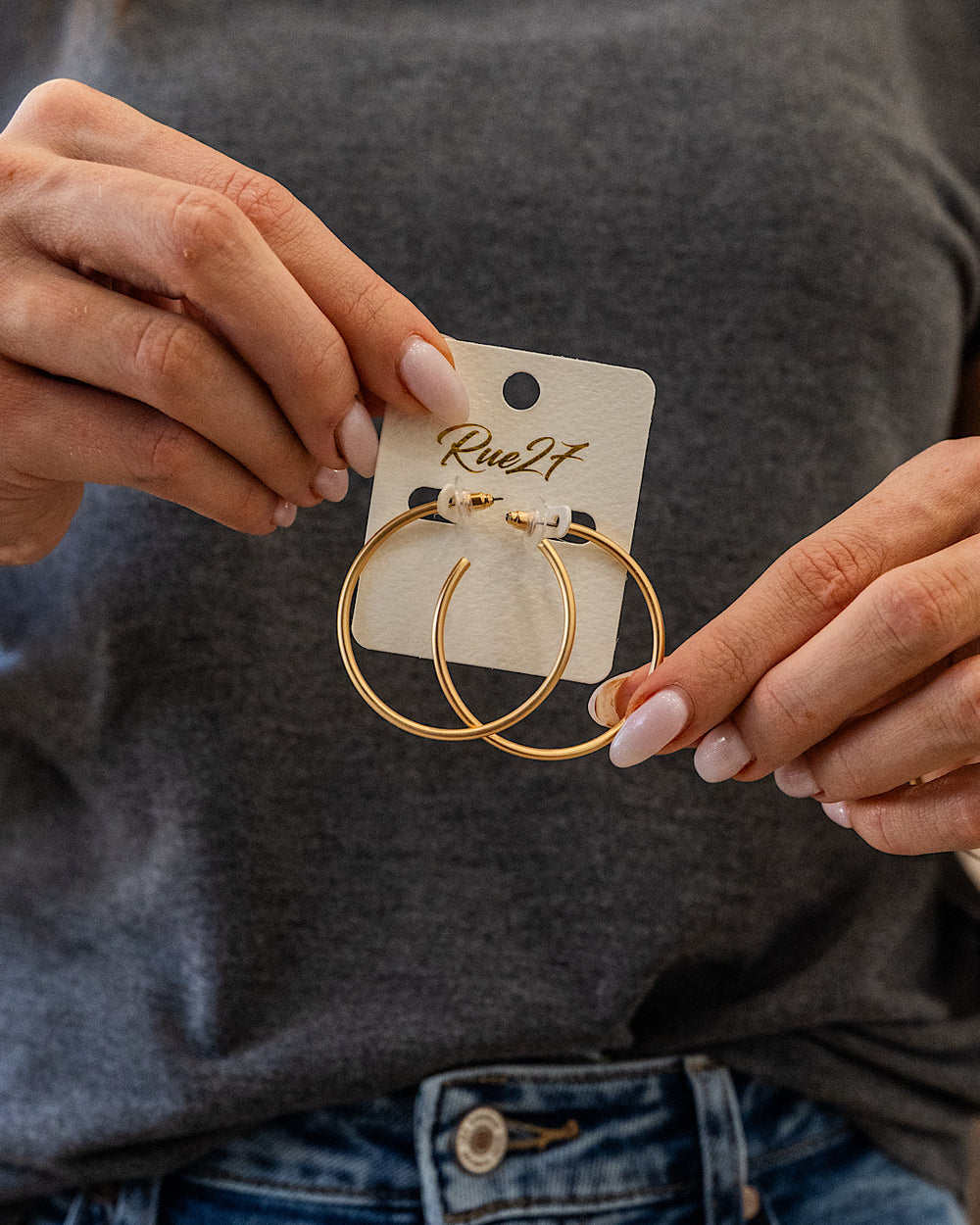 NEW! Delicate Brass Hoop Earrings - Gold Trendy Wholesale