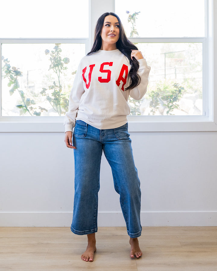 NEW! USA Ivory Sweatshirt Tres Bien