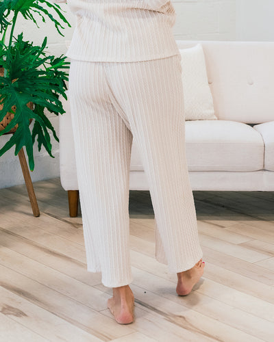 Cream Cable Knit Wide Leg Pants FINAL SALE  Lovely Melody   