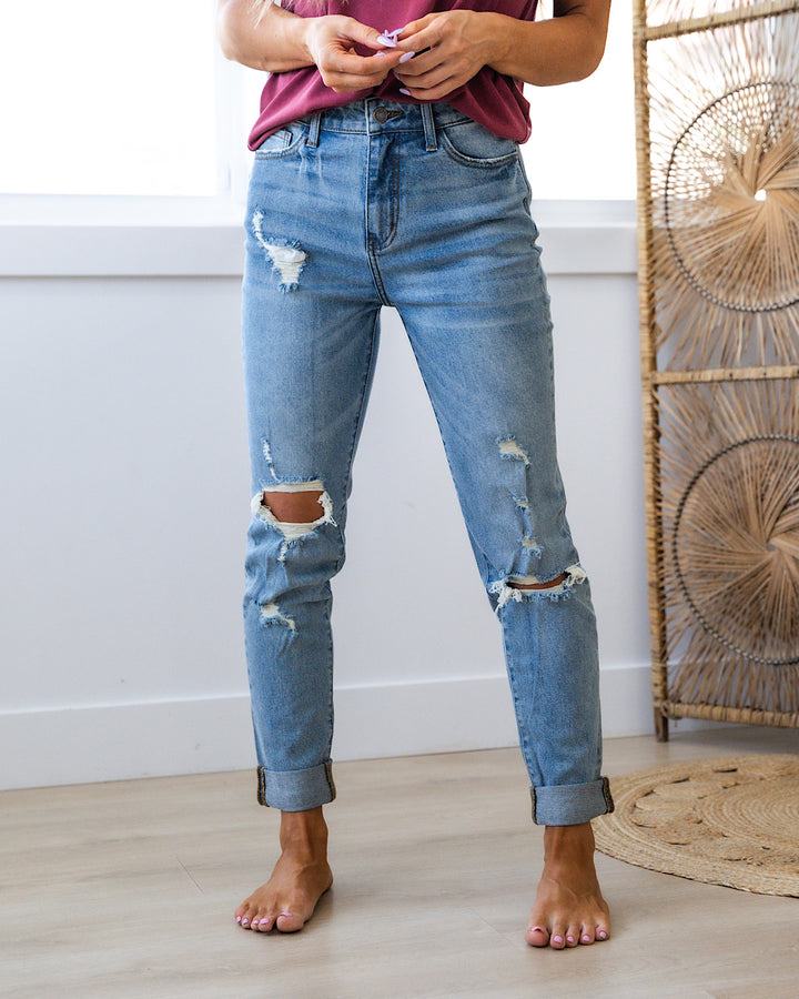 KanCan In Plain Sight Distressed Mom Jeans  KanCan   