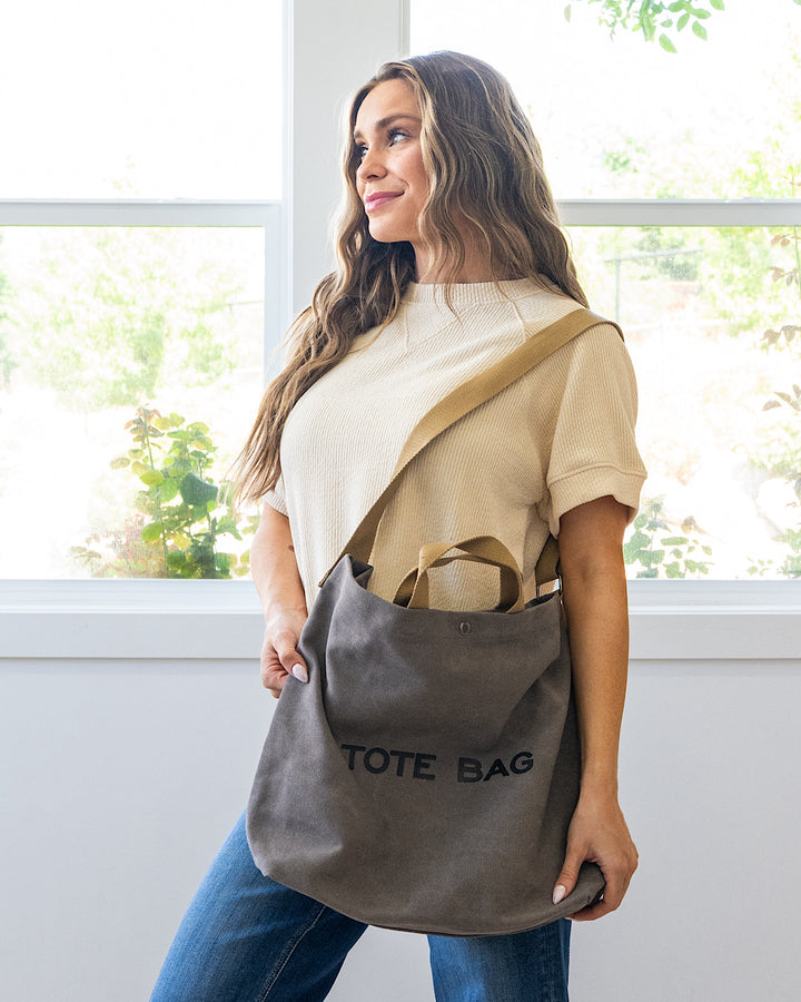 NEW! The Tote Bag - Charcoal Zenana