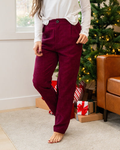 Corduroy Pants - Dark Burgundy FINAL SALE Zenana