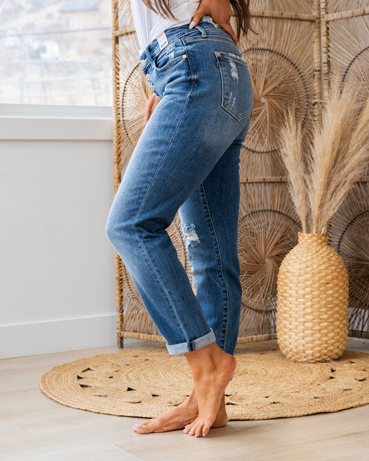 NEW! Judy Blue Jessie Button Up Boyfriend Jeans Judy Blue