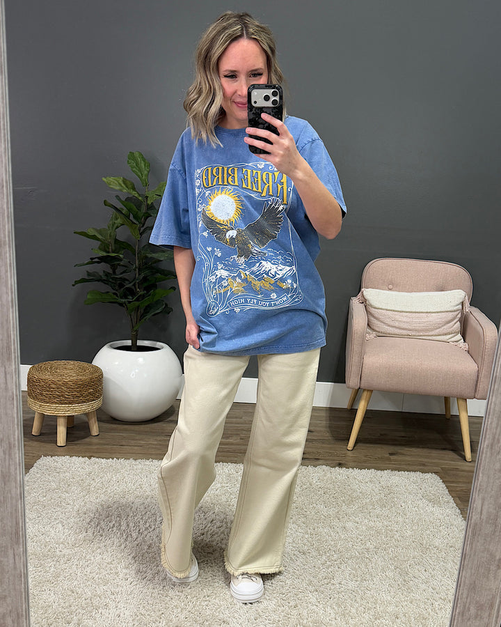 NEW! Puff Free Bird Blue Mineral Wash Tee Zutter