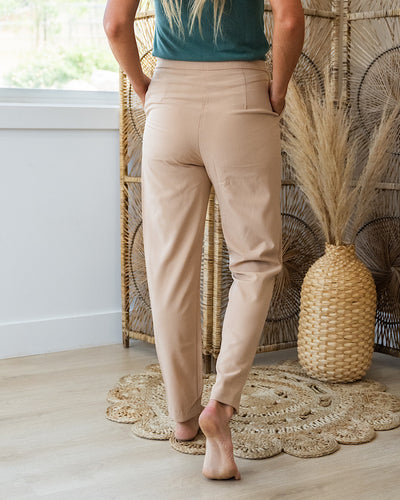 Vicki Work Slacks - Tan  Trendy Wholesale   