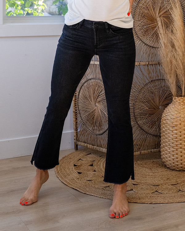 Vervet You Got It Crop Flare Jeans - Black Vervet