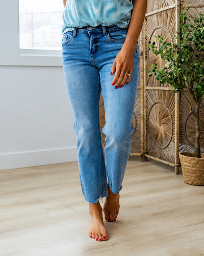 Lovervet Always Wonder Non Distressed Straight Crop Jeans  Vervet   