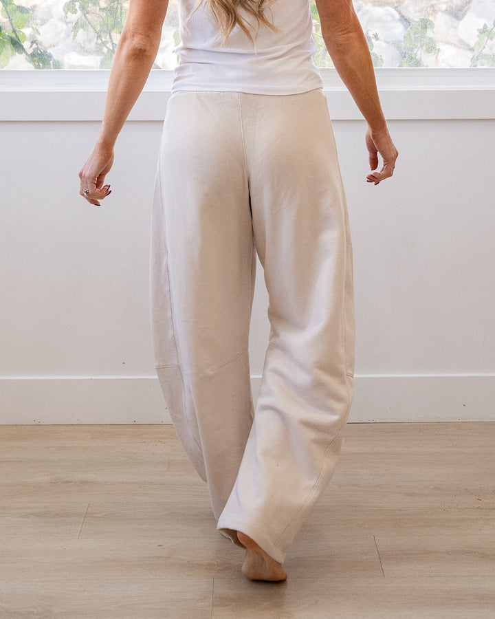 NEW! Micael Barrel Leg Lounge Pants - Beige Reflex