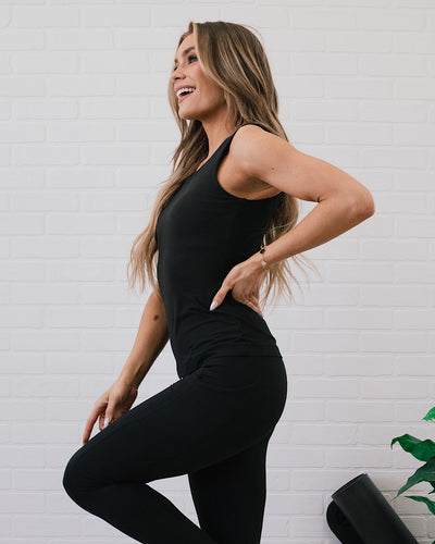 Rae Mode Round Neck Yoga Tank - Black  Rae Mode   