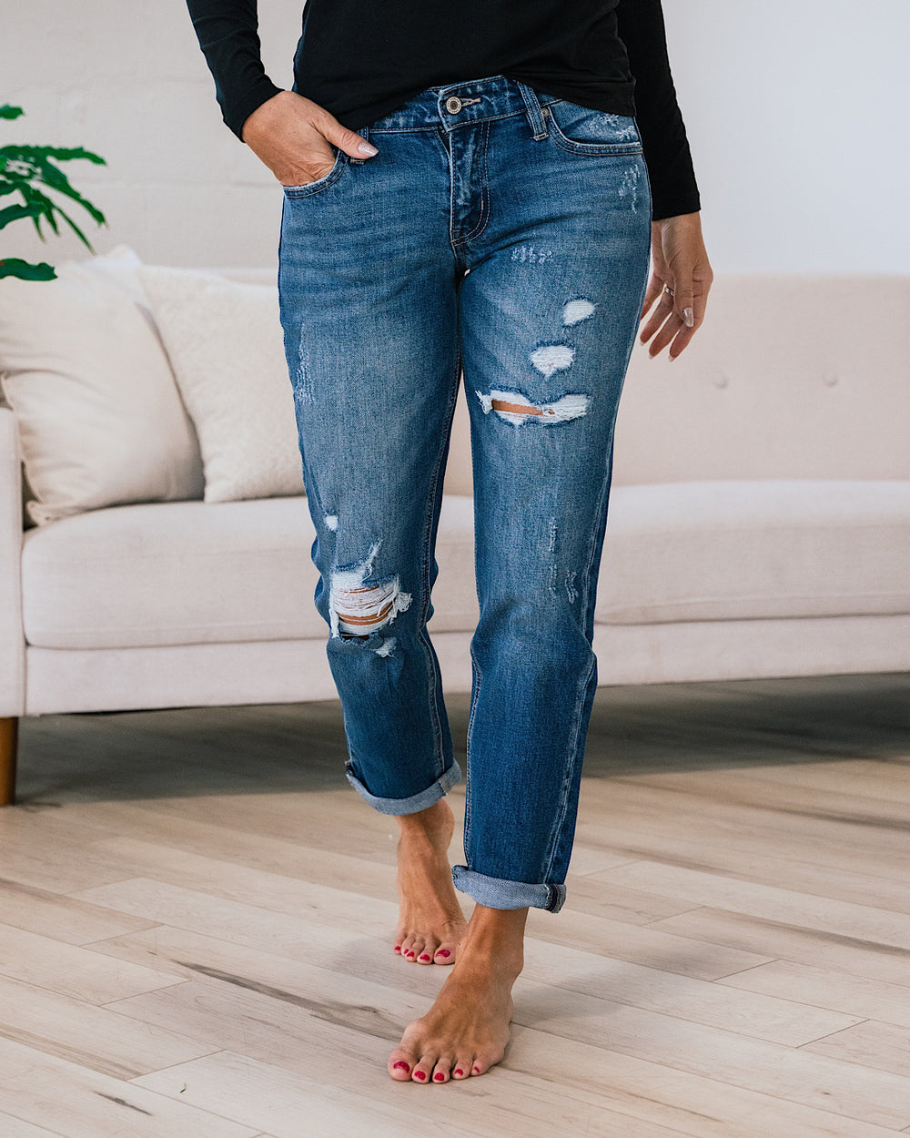 KanCan Recognize Anywhere Distressed Boyfriend Jeans  KanCan   