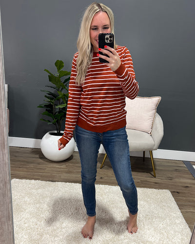 Camila Striped Crewneck Sweater - Picante  Staccato   