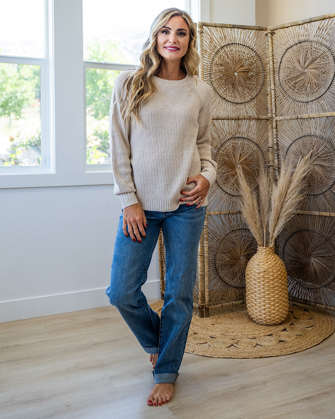 NEW! Alice Raglan Sweater - Almond