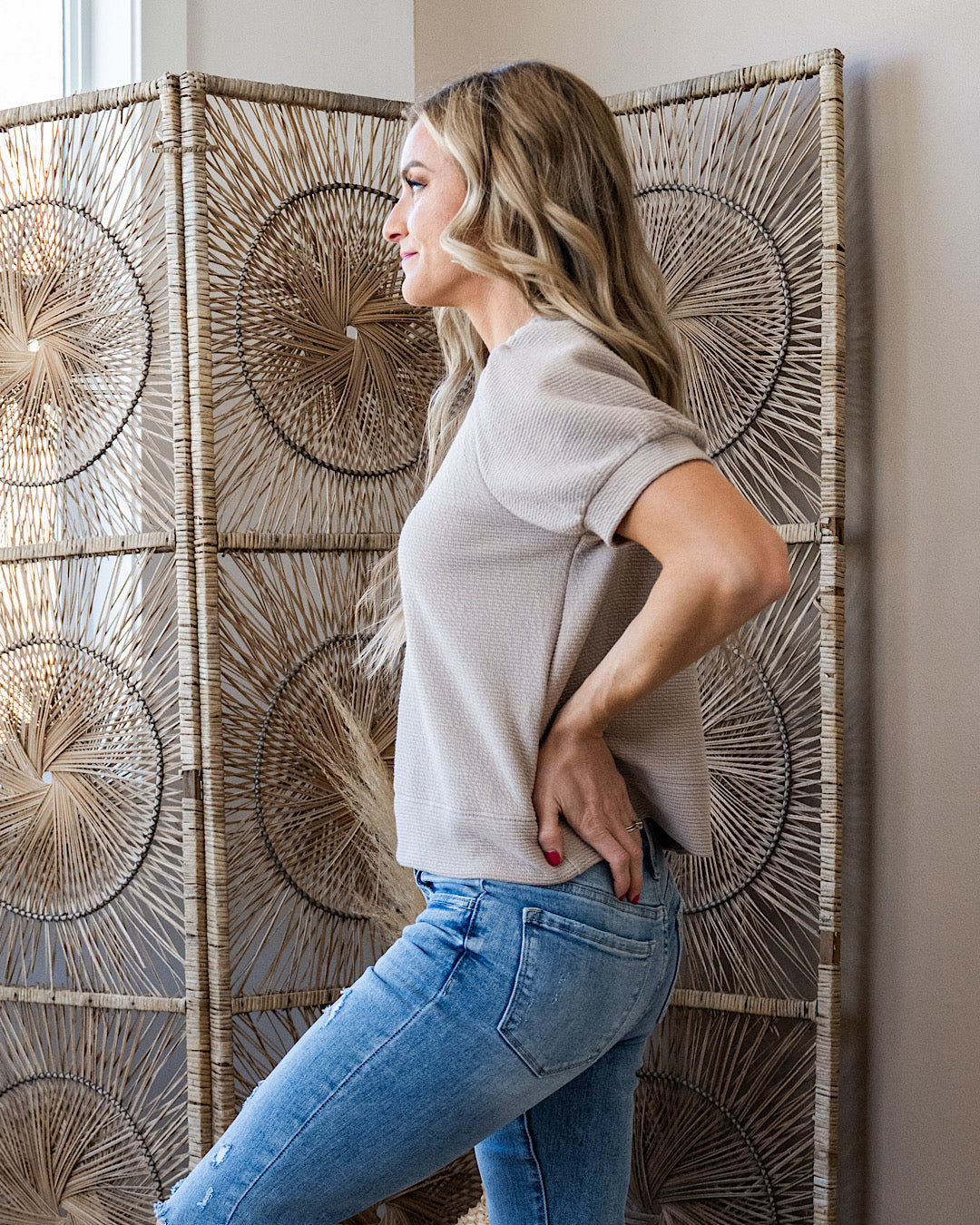 NEW! Be There Cloud Knit Puff Sleeve Top - Taupe Tres Bien