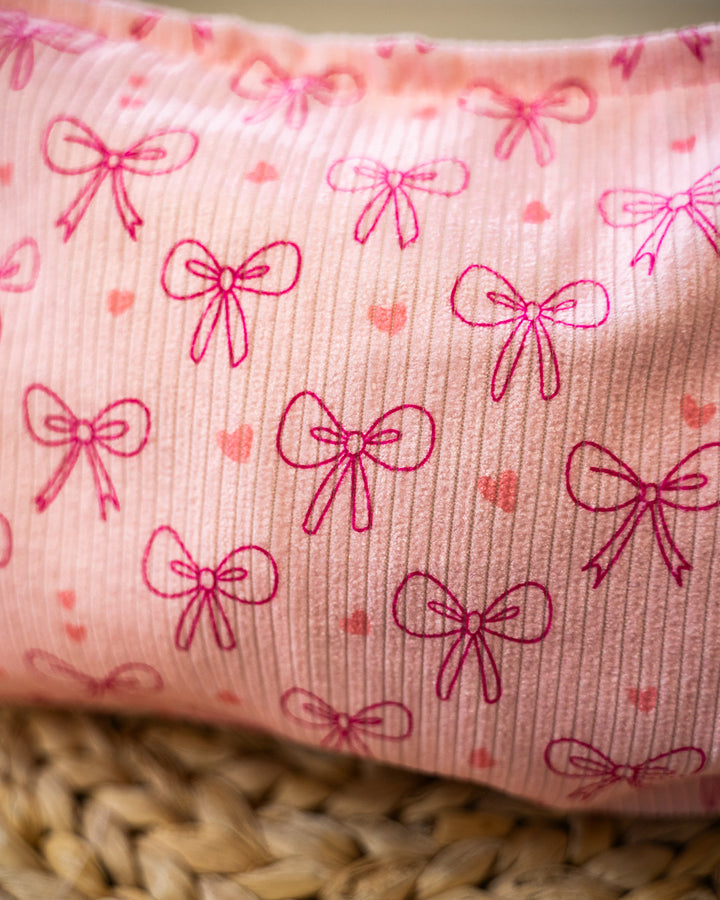 DOORBUSTER! Bow Pattern Makeup Bag - Pink