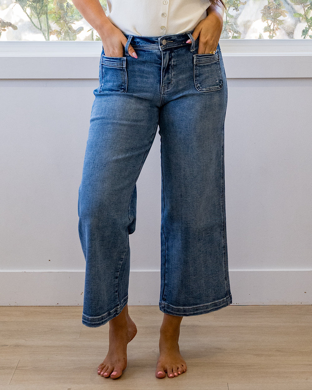 KanCan Jody Patch Pocket Wide Leg Jeans KanCan