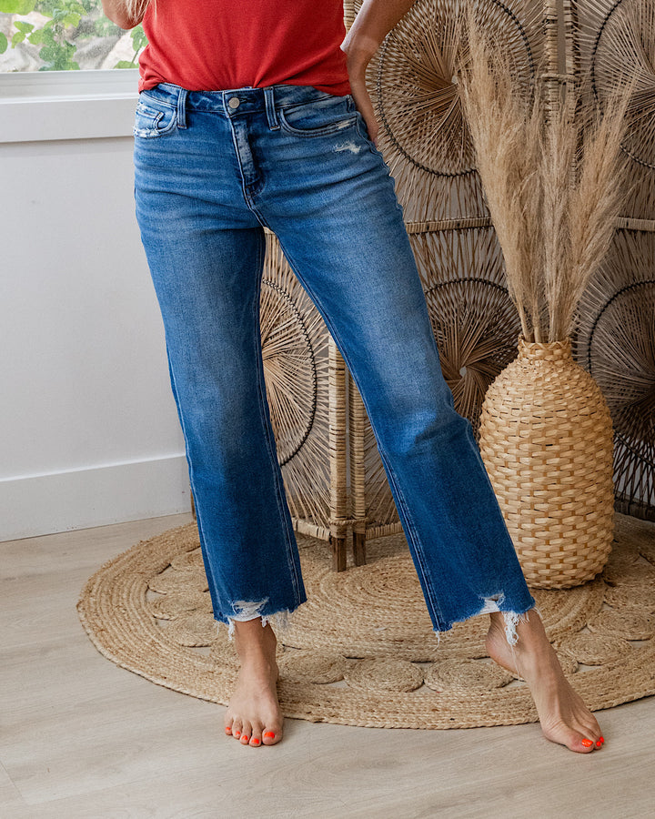 NEW! Lovervet Josie Distressed Hem Straight Jeans