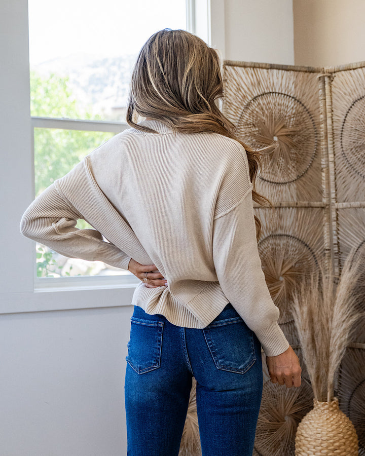 Danica Ribbed Knit Sweater - Natural