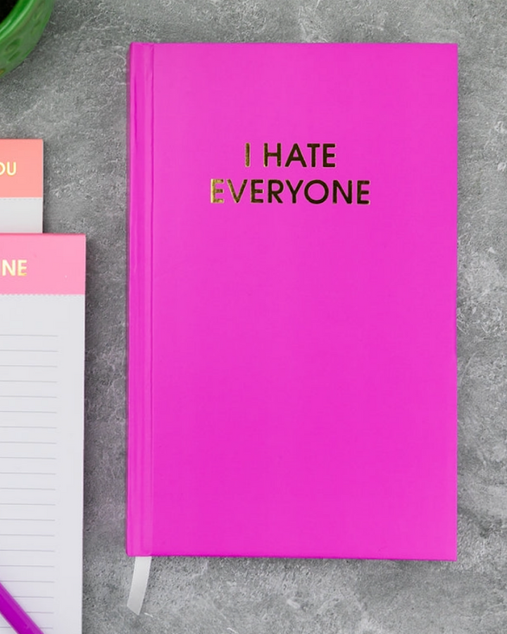 Hardcover Journal - 5 Colors Chez Gagne One Size I Hate Everyone - Orchid