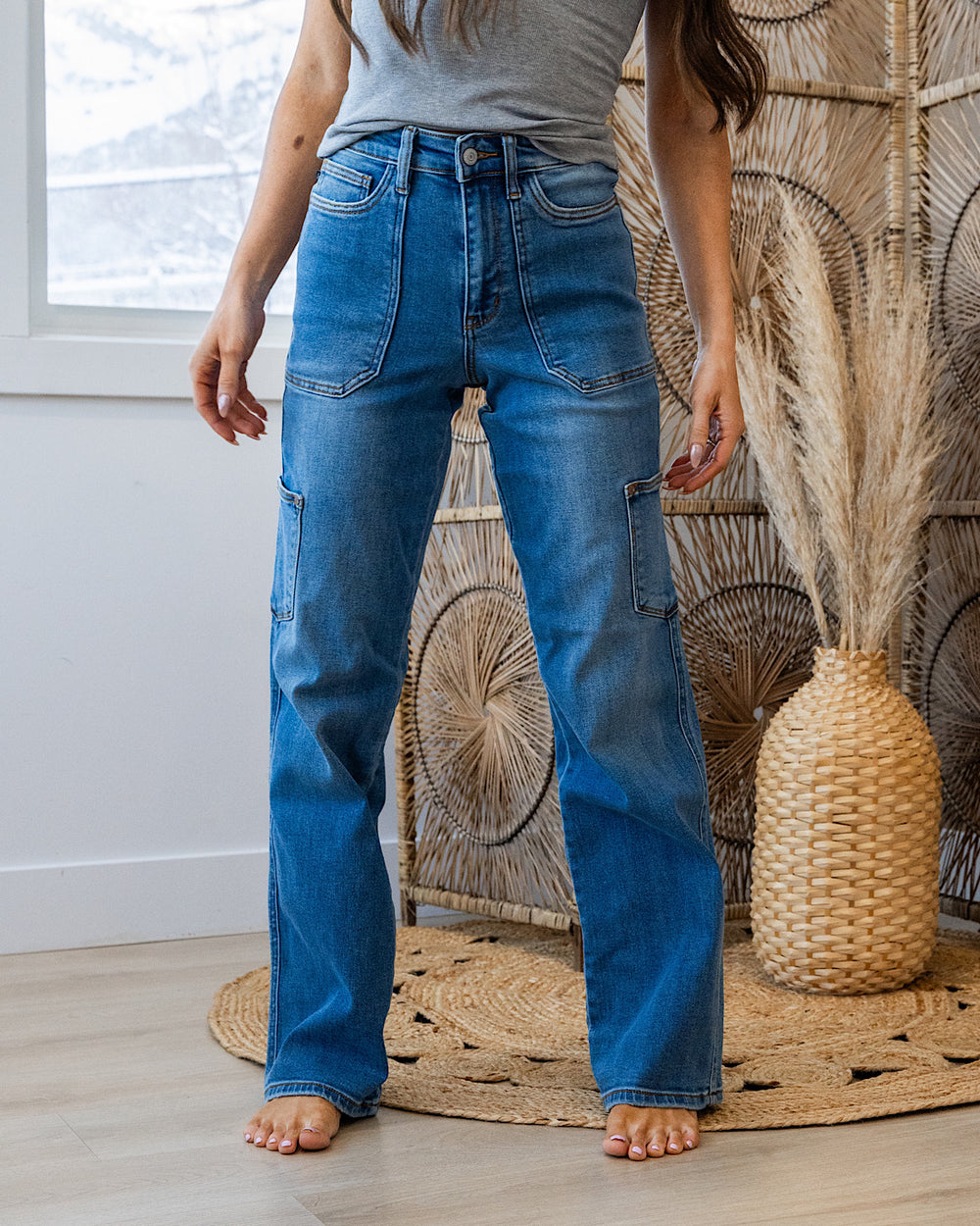 Judy Blue Hadley 90's Cargo Straight Jeans Judy Blue