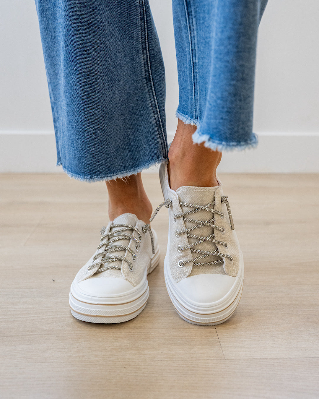 Very G Aman Sparkle Slip On Sneakers - Natural Very G