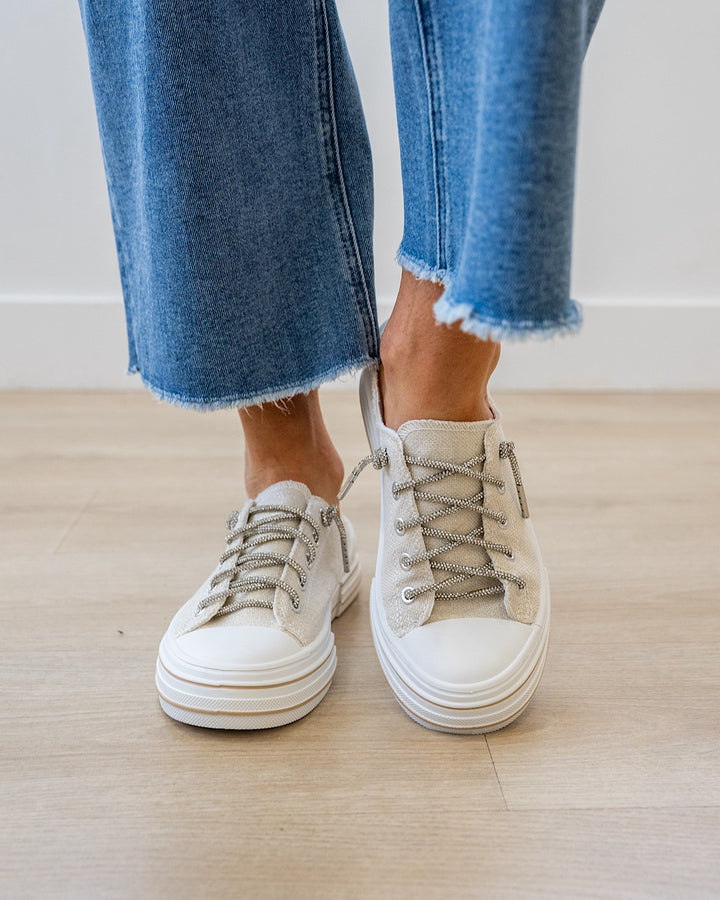 Very G Aman Sparkle Slip On Sneakers - Natural Very G