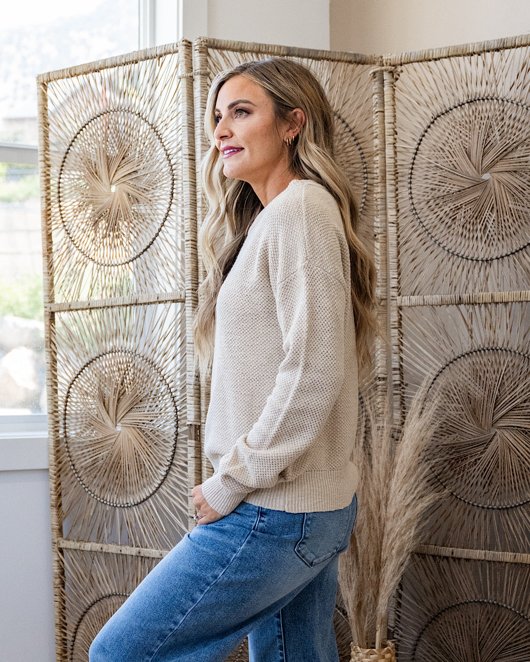 NEW! Leslie Textured Knit Sweater - Natural