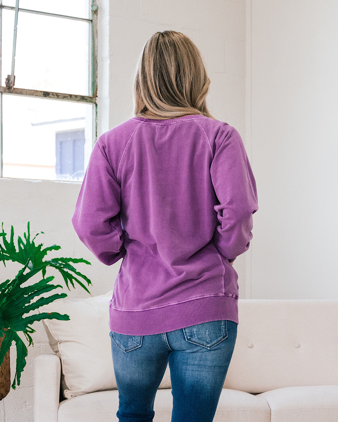 Girlfriend Crewneck Sweatshirt - Light Plum  Zenana   